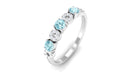 Aquamarine and Diamond Semi Eternity Ring Aquamarine - ( AAA ) - Quality - Rosec Jewels