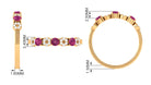 Semi Eternity Ring with Pink Tourmaline and Diamond Pink Tourmaline - ( AAA ) - Quality - Rosec Jewels