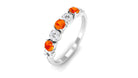 Semi Eternity Ring with Orange Sapphire and Diamond Orange Sapphire - ( AAA ) - Quality - Rosec Jewels