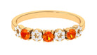 Semi Eternity Ring with Orange Sapphire and Diamond Orange Sapphire - ( AAA ) - Quality - Rosec Jewels