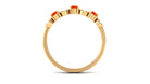 Semi Eternity Ring with Orange Sapphire and Diamond Orange Sapphire - ( AAA ) - Quality - Rosec Jewels