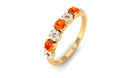 Semi Eternity Ring with Orange Sapphire and Diamond Orange Sapphire - ( AAA ) - Quality - Rosec Jewels