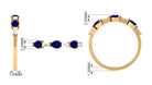 Blue Sapphire and Diamond East West Half Eternity Ring Blue Sapphire - ( AAA ) - Quality - Rosec Jewels