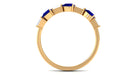 Blue Sapphire and Diamond East West Half Eternity Ring Blue Sapphire - ( AAA ) - Quality - Rosec Jewels