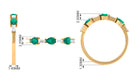 Emerald and Diamond East West Half Eternity Ring Emerald - ( AAA ) - Quality - Rosec Jewels