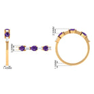 Real Amethyst and Diamond East West Half Eternity Ring Amethyst - ( AAA ) - Quality - Rosec Jewels