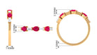 Ruby and Diamond Half Eternity Ring in East West Style Ruby - ( AAA ) - Quality - Rosec Jewels