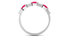 Ruby and Diamond Half Eternity Ring in East West Style Ruby - ( AAA ) - Quality - Rosec Jewels