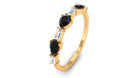 1 CT Black Onyx and Diamond East West Half Eternity Ring Black Onyx - ( AAA ) - Quality - Rosec Jewels