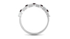 Garnet East West Half Eternity Ring with Diamond Garnet - ( AAA ) - Quality - Rosec Jewels