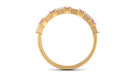 Pink Tourmaline and Moissanite East West Half Eternity Ring Pink Tourmaline - ( AAA ) - Quality - Rosec Jewels