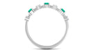 Emerald and Diamond Half Eternity Ring Emerald - ( AAA ) - Quality - Rosec Jewels