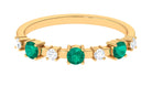 Emerald and Diamond Half Eternity Ring Emerald - ( AAA ) - Quality - Rosec Jewels