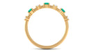 Emerald and Diamond Half Eternity Ring Emerald - ( AAA ) - Quality - Rosec Jewels