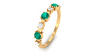 Emerald and Diamond Half Eternity Ring Emerald - ( AAA ) - Quality - Rosec Jewels