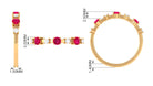 Semi Eternity Ring with Ruby and Diamond Ruby - ( AAA ) - Quality - Rosec Jewels