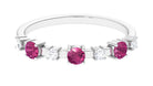 Pink Tourmaline and Diamond Half Eternity Ring Pink Tourmaline - ( AAA ) - Quality - Rosec Jewels