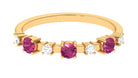 Pink Tourmaline and Diamond Half Eternity Ring Pink Tourmaline - ( AAA ) - Quality - Rosec Jewels