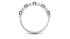 Marquise Blue Sapphire and Diamond Half Eternity Ring Blue Sapphire - ( AAA ) - Quality - Rosec Jewels