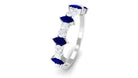 Marquise Blue Sapphire and Diamond Half Eternity Ring Blue Sapphire - ( AAA ) - Quality - Rosec Jewels