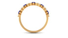 Marquise Blue Sapphire and Diamond Half Eternity Ring Blue Sapphire - ( AAA ) - Quality - Rosec Jewels