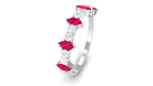 Red Ruby and Diamond Half Eternity Ring Ruby - ( AAA ) - Quality - Rosec Jewels