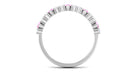 Lab-Created Pink Sapphire and Diamond Half Eternity Ring Lab Created Pink Sapphire - ( AAAA ) - Quality - Rosec Jewels