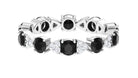 Designer Eternity Ring with Black Onyx and Diamond Black Onyx - ( AAA ) - Quality - Rosec Jewels