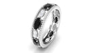 Real Black Onyx and Diamond Eternity Band Ring Black Onyx - ( AAA ) - Quality - Rosec Jewels