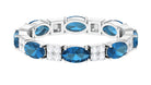 Alternate London Blue Topaz and Diamond Eternity Ring London Blue Topaz - ( AAA ) - Quality - Rosec Jewels