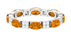 Alternate Citrine and Diamond Eternity Ring Citrine - ( AAA ) - Quality - Rosec Jewels