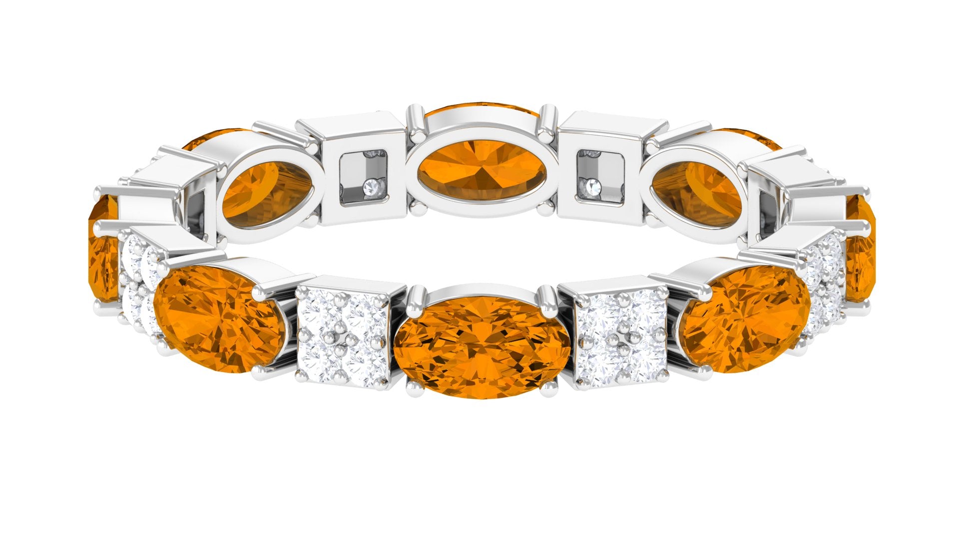 Alternate Citrine and Diamond Eternity Ring Citrine - ( AAA ) - Quality - Rosec Jewels