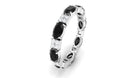 Alternate Black Onyx and Diamond Eternity Ring Black Onyx - ( AAA ) - Quality - Rosec Jewels