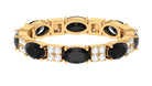 Alternate Black Onyx and Diamond Eternity Ring Black Onyx - ( AAA ) - Quality - Rosec Jewels