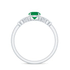 3/4 CT Round Emerald Infinity Engagement Ring with Diamond Emerald - ( AAA ) - Quality - Rosec Jewels