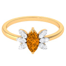 1 CT Marquise Cut Citrine Promise Ring with Diamond Stones Citrine - ( AAA ) - Quality - Rosec Jewels