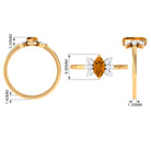 1 CT Marquise Cut Citrine Promise Ring with Diamond Stones Citrine - ( AAA ) - Quality - Rosec Jewels