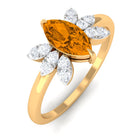 1 CT Marquise Cut Citrine Promise Ring with Diamond Stones Citrine - ( AAA ) - Quality - Rosec Jewels