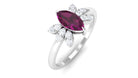 1 CT Marquise Cut Rhodolite Promise Ring with Diamond Stones Rhodolite - ( AAA ) - Quality - Rosec Jewels