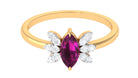 1 CT Marquise Cut Rhodolite Promise Ring with Diamond Stones Rhodolite - ( AAA ) - Quality - Rosec Jewels