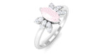 1 CT Marquise Cut Rose Quartz Promise Ring with Diamond Rose Quartz - ( AAA ) - Quality - Rosec Jewels