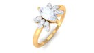 1/2 CT Claw Set Marquise Cut Moonstone and Diamond Promise Ring Moonstone - ( AAA ) - Quality - Rosec Jewels