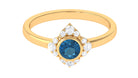 3/4 CT London Blue Topaz and Diamond Vintage Flower Engagement Ring London Blue Topaz - ( AAA ) - Quality - Rosec Jewels