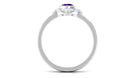 3/4 CT Bezel Set Amethyst Flower Engagement Ring with Diamond Amethyst - ( AAA ) - Quality - Rosec Jewels