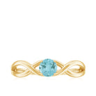 Solitaire Sky Blue Topaz Crossover Ring Sky Blue Topaz - ( AAA ) - Quality - Rosec Jewels