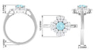 Real Sky Blue Topaz and Moissanite Flower Engagement Ring Sky Blue Topaz - ( AAA ) - Quality - Rosec Jewels