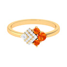 1/2 CT Orange Sapphire Art Deco Engagement Ring with Diamond Orange Sapphire - ( AAA ) - Quality - Rosec Jewels