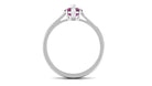 1.25 CT Designer Rhodolite Engagement Ring with Diamond Rhodolite - ( AAA ) - Quality - Rosec Jewels