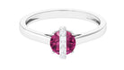 Pink Tourmaline Designer Engagement Ring with Diamond Pink Tourmaline - ( AAA ) - Quality - Rosec Jewels