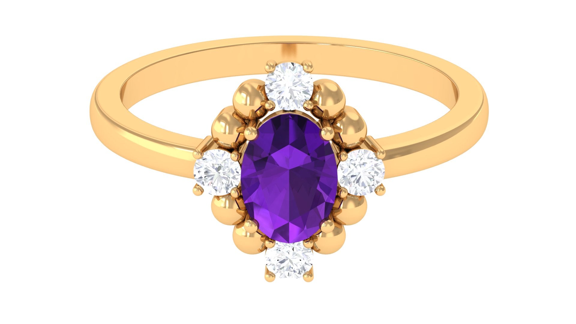 STUNNING OVAL AMETHYSTS COCKTAIL RING 6&7 2024